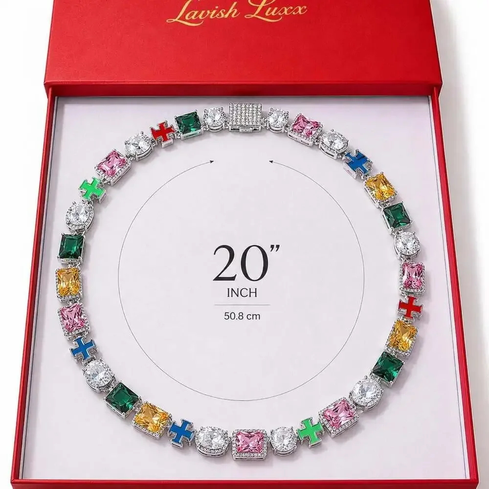 Multi Color Gemstone Cross Link 5 Adf